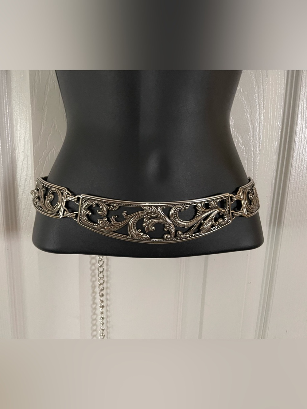 Brighton Silver-Tone Filigree Chain Waist Belt-total length is 39”